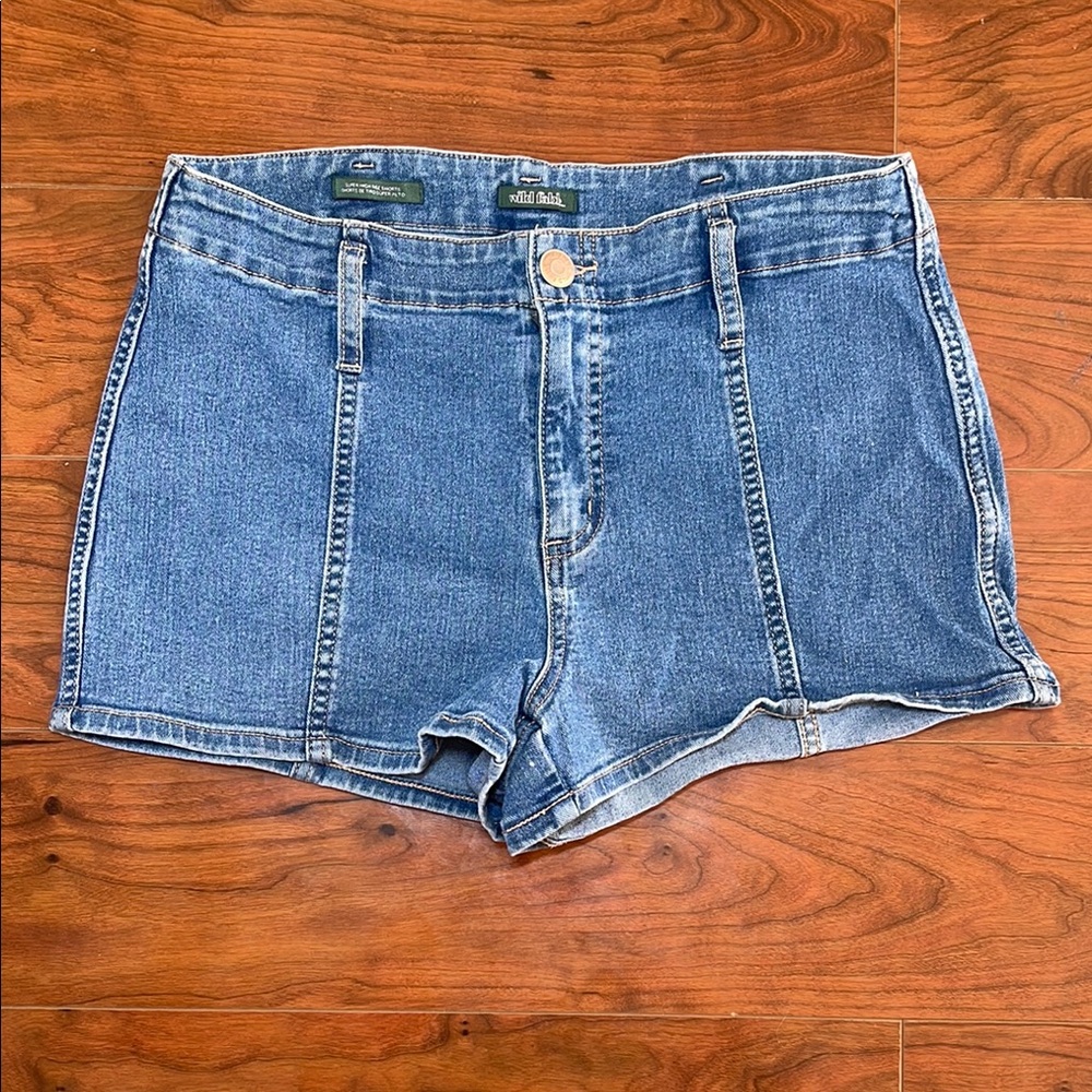 Wild Fable Super High Rise Pin-Stripe Jean Shorts